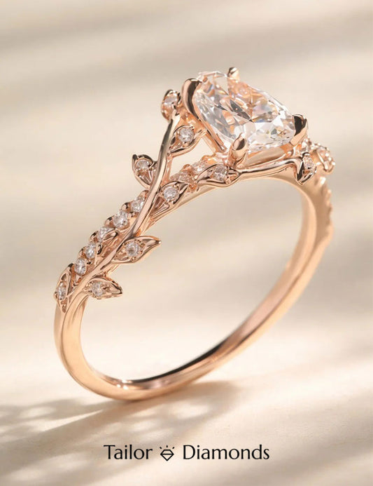 Teardrop Rose Gold Diamond Ring