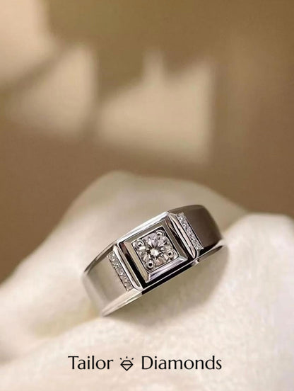 18K Yellow Gold Crisscross Round Diamond Ring