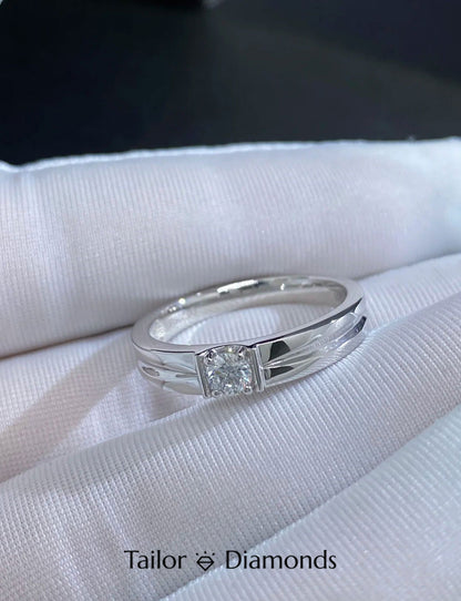 18K Yellow Gold Halo Square Diamond Ring