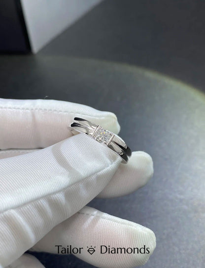 18K Yellow Gold Halo Square Diamond Ring