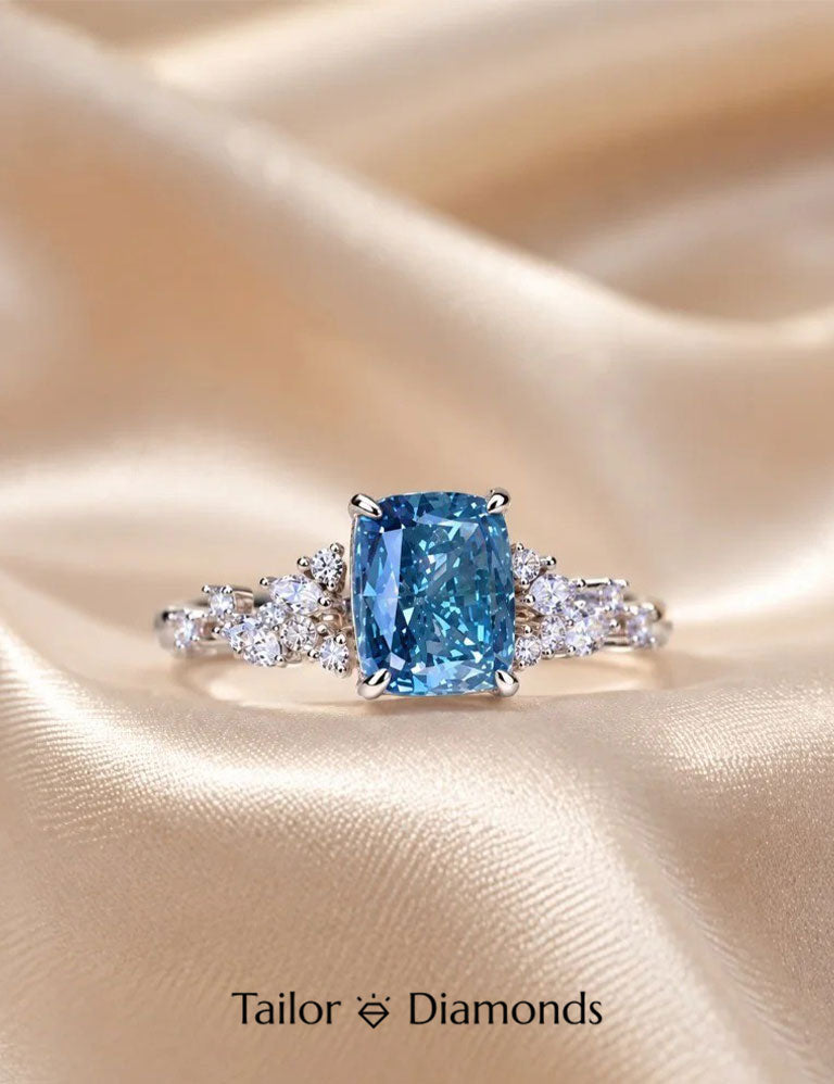 Blue Diamond Wedding Ring
