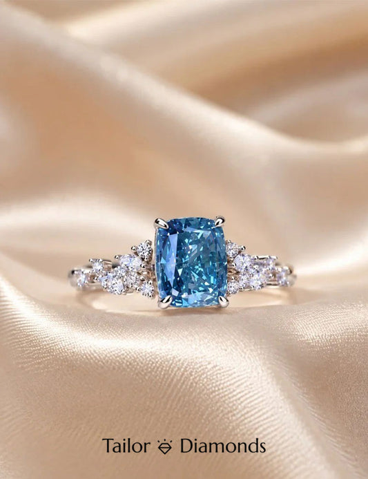 Blue Diamond Wedding Ring
