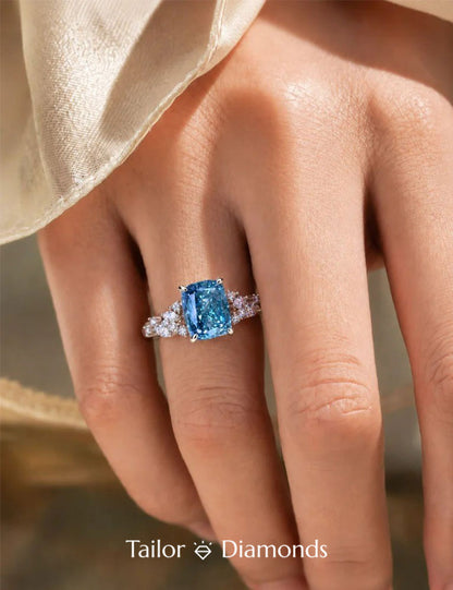 Blue Diamond Wedding Ring