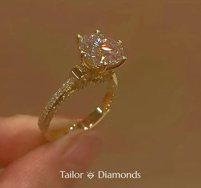 Gold Setting Round Diamond Full Sparkle Ring