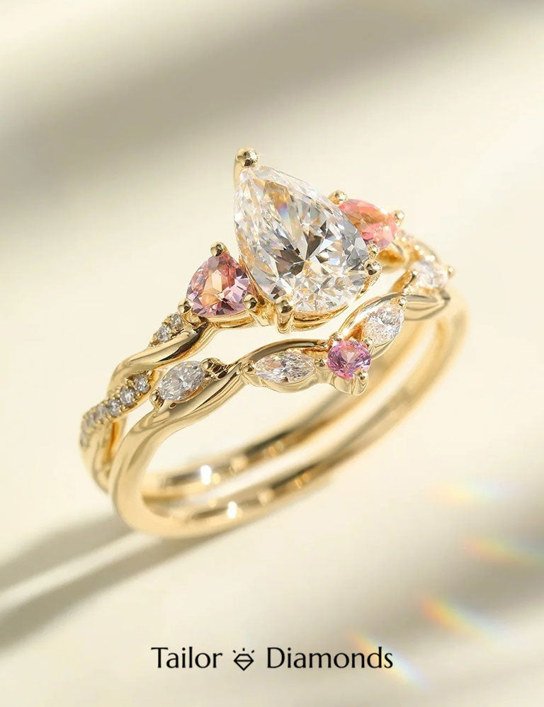 Pear Shaped Pink Diamond Ring