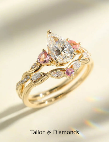 Pear Shaped Pink Diamond Ring