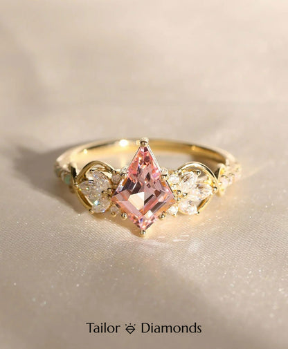 Pink Rhombus Diamond Ring