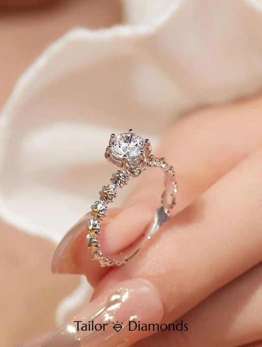 Rose Gold Halo Round Diamond Ring