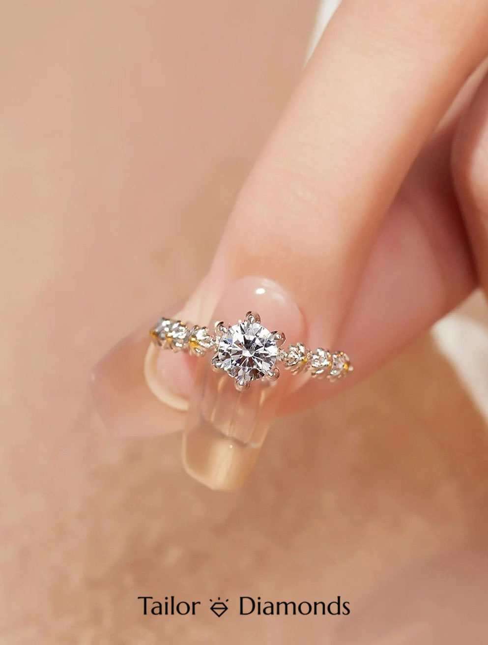 Rose Gold Halo Round Diamond Ring