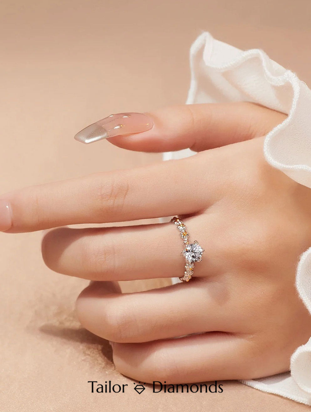 Rose Gold Halo Round Diamond Ring
