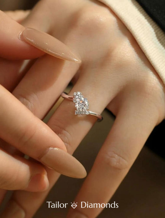 Rose Gold Three Stone Round Diamond Ring
