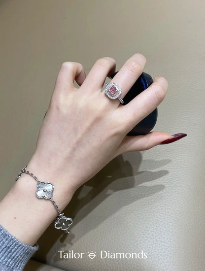 White Gold Double Halo Round Diamond Ring