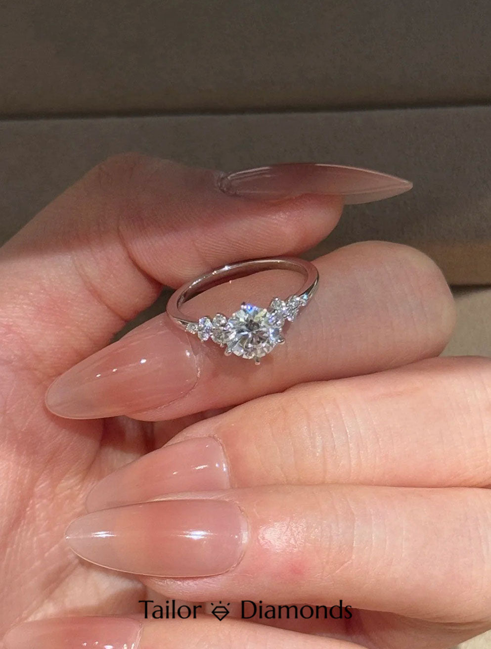 White Gold Six Prong Round Diamond Ring