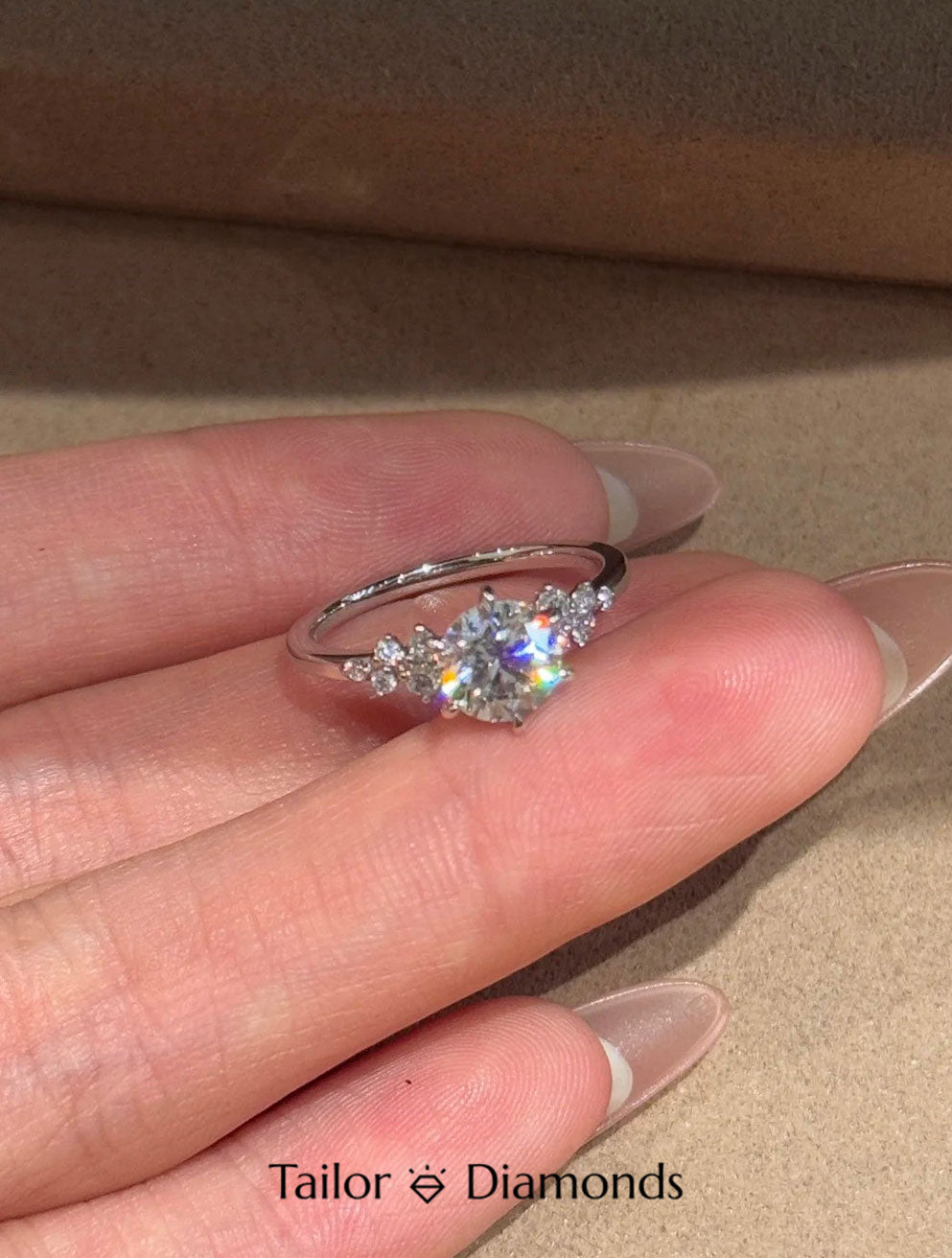 White Gold Six Prong Round Diamond Ring