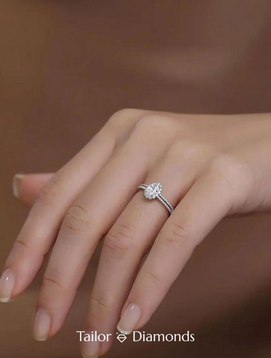 Yellow Gold Full Pave Six Prong Round Diamond Ring