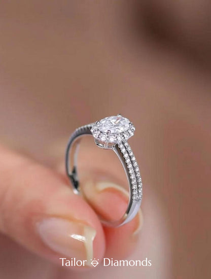 Yellow Gold Full Pave Six Prong Round Diamond Ring