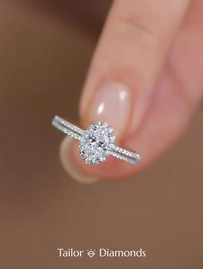 Yellow Gold Full Pave Six Prong Round Diamond Ring