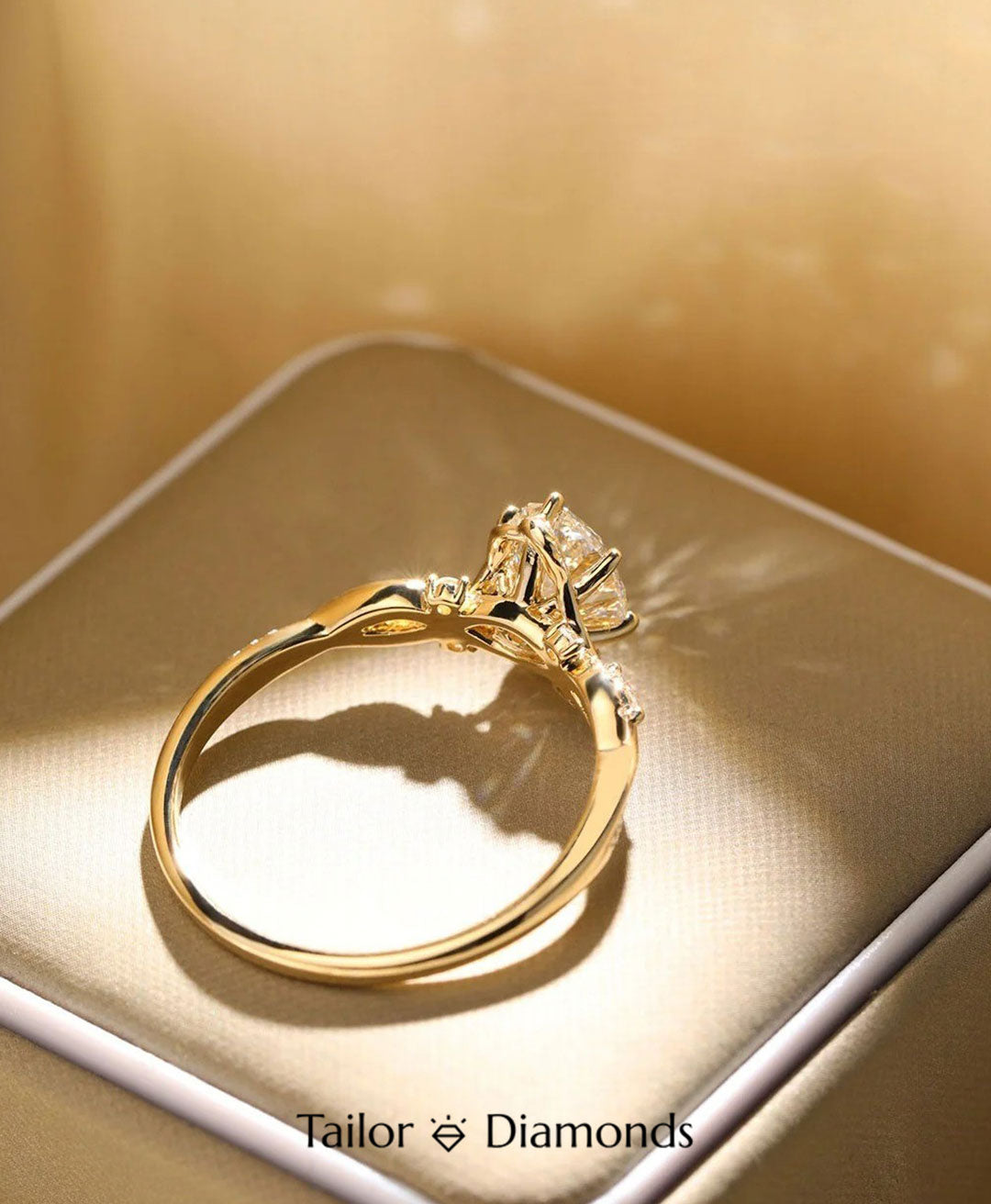 Yellow Gold Oval Diamond Ring